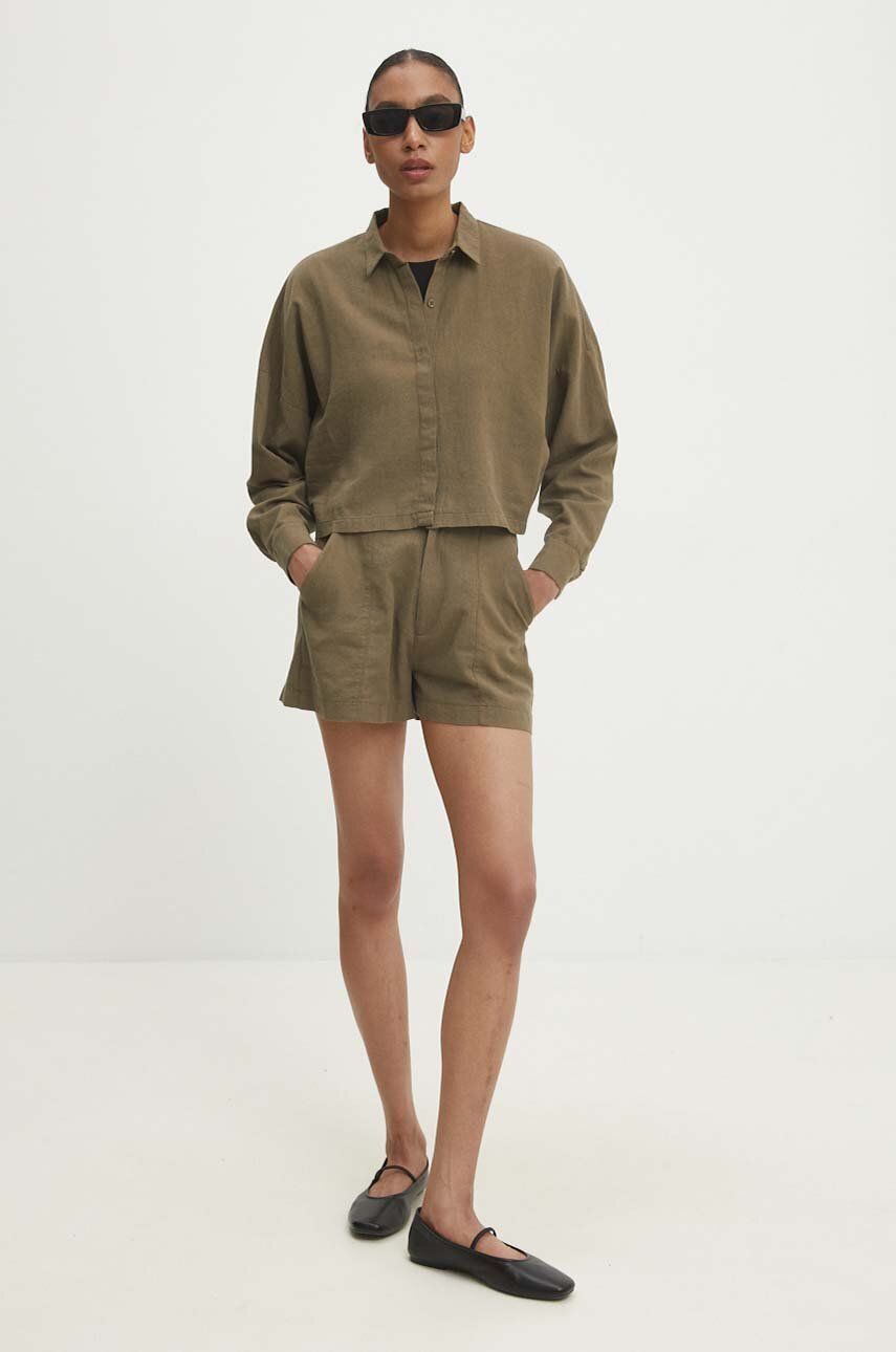 

Льняные шорты Answear Lab, зеленый