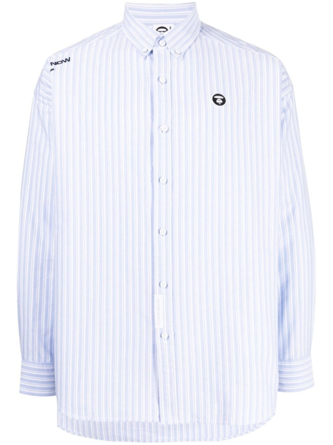 

A Bathing Ape полосатая рубашка с вышитым логотипом, синий