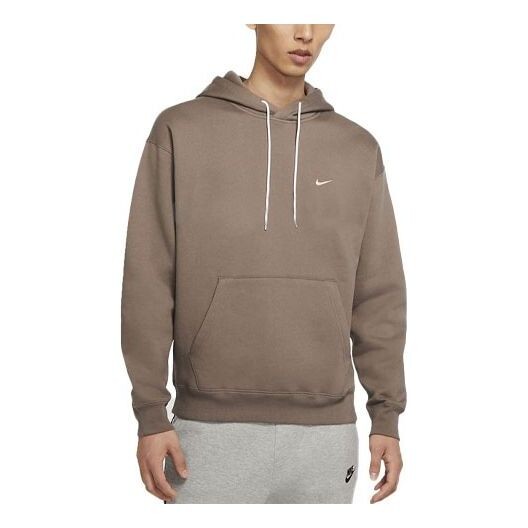 

Толстовка Men's Nike Logo Embroidered Solid Color Fleece Lined Casual Pullover Brown, мультиколор