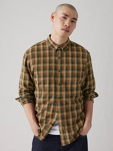 

Аутентичная рубашка на пуговицах Levi's, цвет Yuri Plaid Kelp - Brown