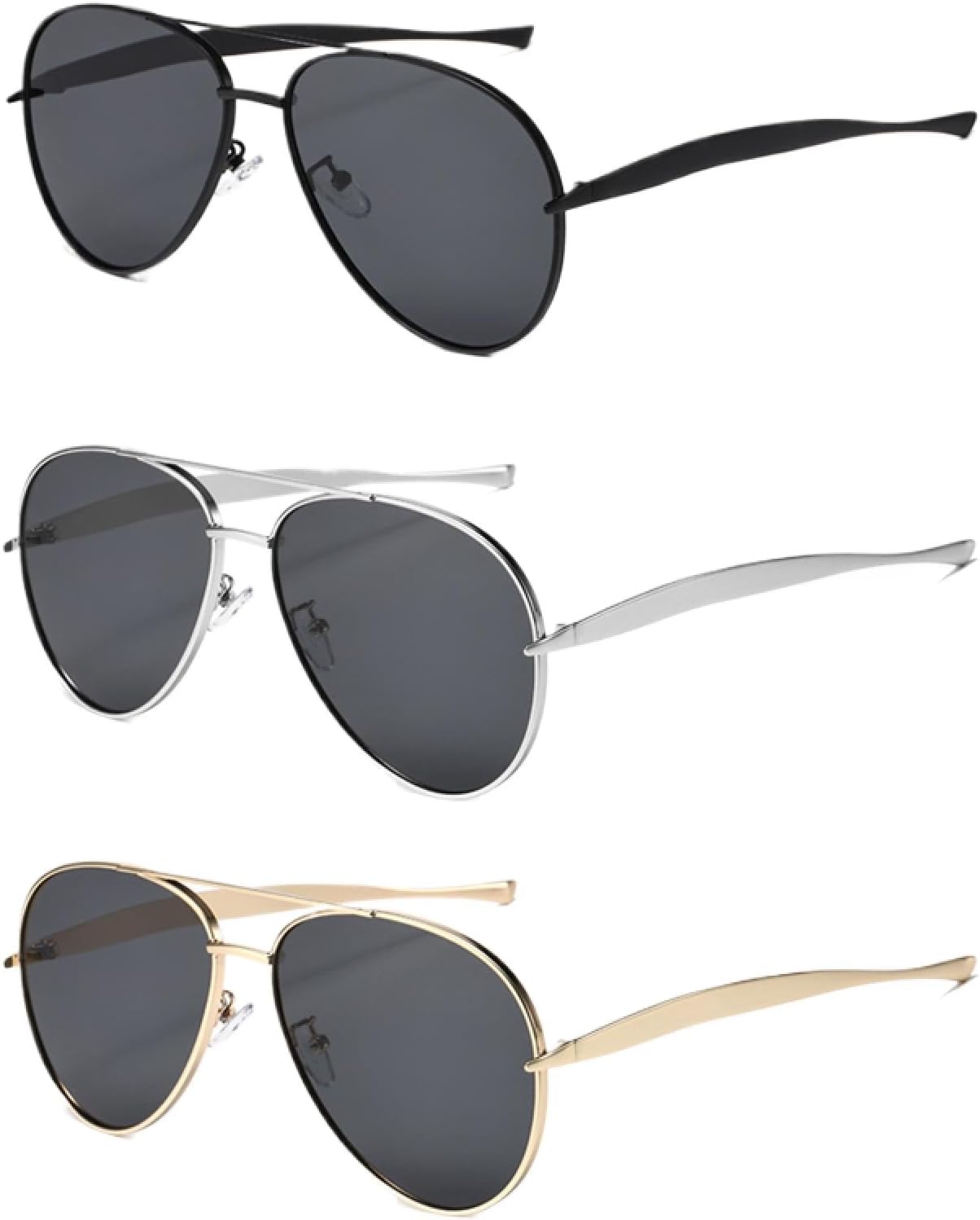 

Солнцезащитные очки с защитой от УФ-излучения UV400 | Металлические двойные перемычки | Для женщин и мужчин | Для занятий спортом на открытом воздухе и вождения DSVIGF, 3pcs Z06