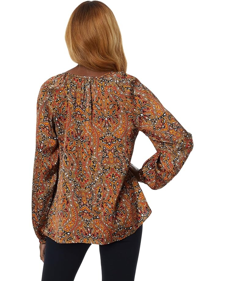 

Топ Michael Kors Multi Paisley Peasant Top, цвет Bright Terracotta