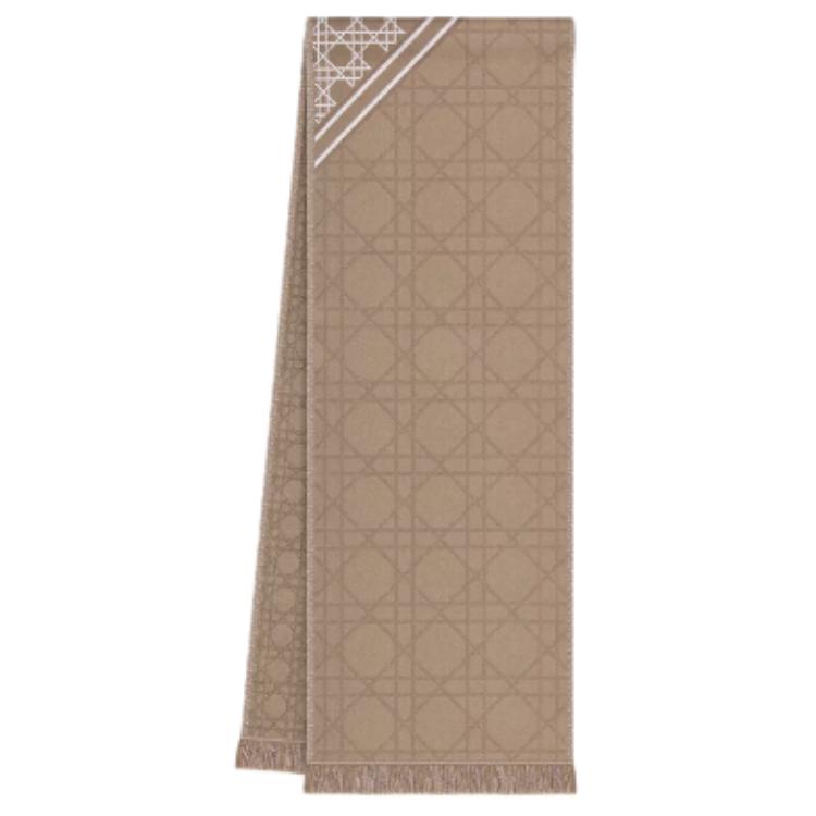 

DIOR Шерстяной вязаный шарф мужской бежевый, Beige