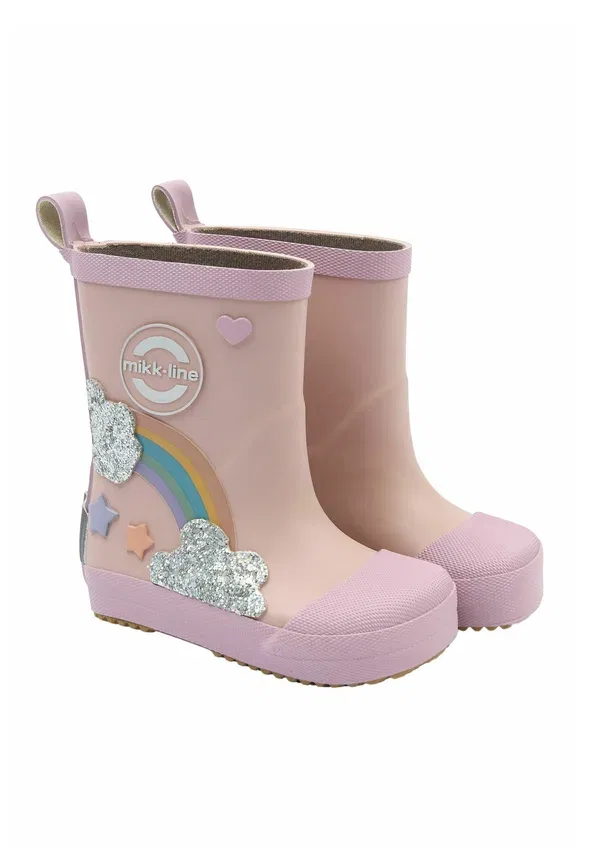 Резиновые сапоги Mikk-Line Rainbow patch barefoot, цвет терракотовая роза — фото 2
