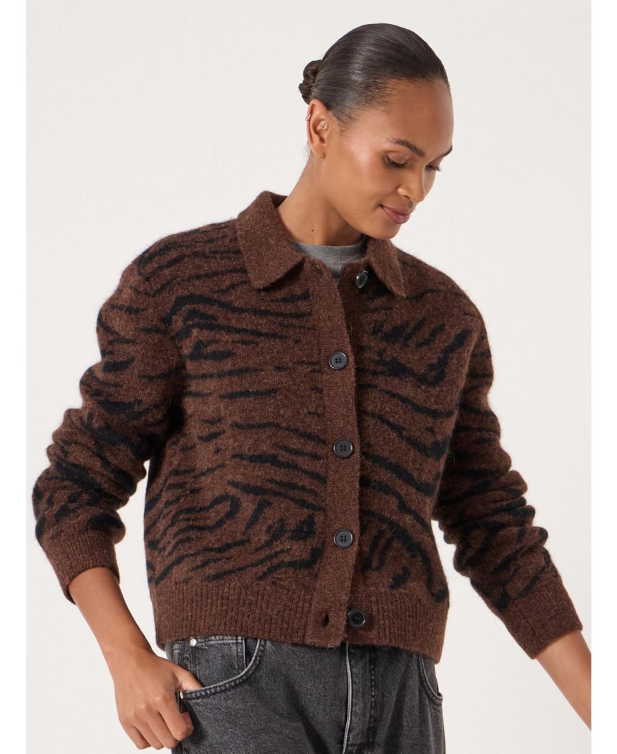 

Женская рубашка-жакет из смесовой шерсти Hush, Dark brown