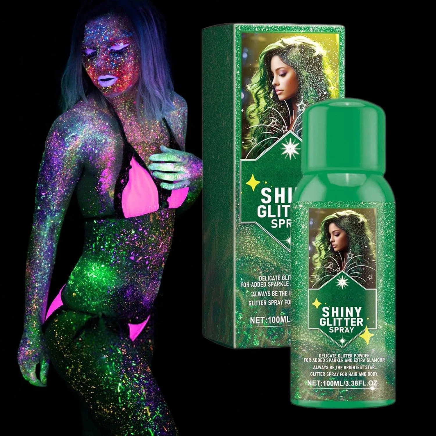 Блеск для тела Shiny Glitter Body Spray, 100 мл Generic — фото 2