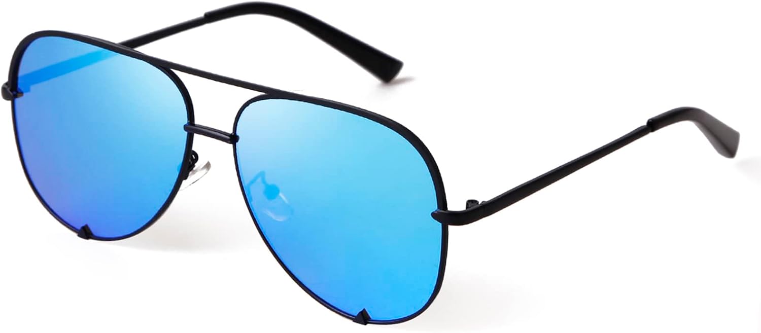 

Солнцезащитные очки-авиаторы ADE WU в стиле ретро, ​​большие, для женщин, классический дизайн, черный с золотым металлическим покрытием, винтажные, большие, в стиле «пилот», Black / Blue Mirrored