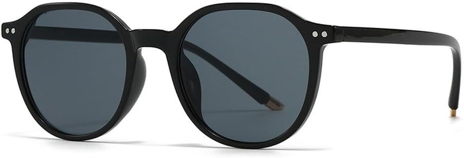 

Популярные модные круглые солнцезащитные очки для женщин, винтажные, с заклепками, панк, мужские, сине-зеленые, с УФ-защитой UV400, градиентные солнцезащитные очки SKFGNX, Black Grey