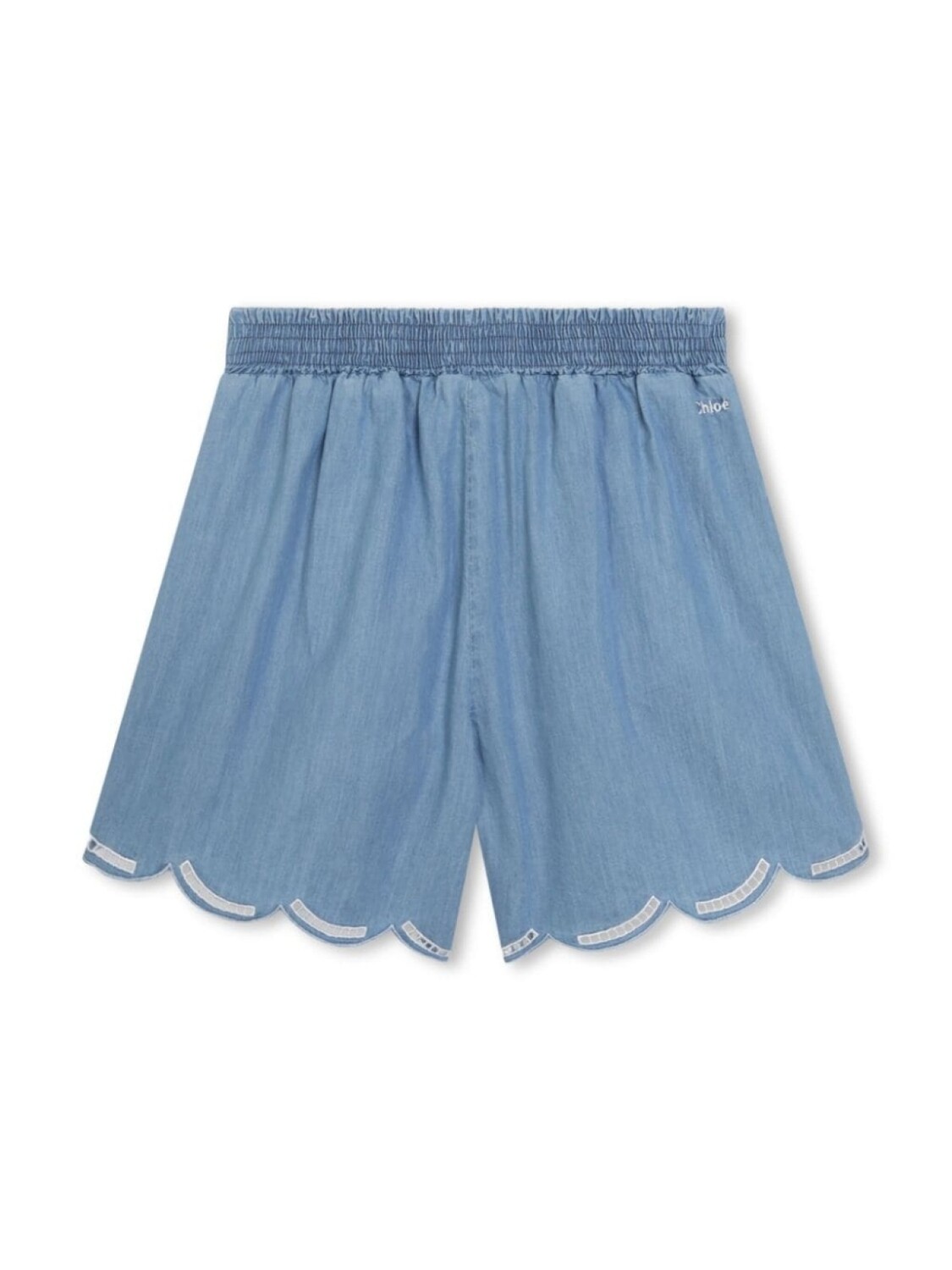 Chloé Kids шорты из органического хлопка с завязками, синий — фото 2