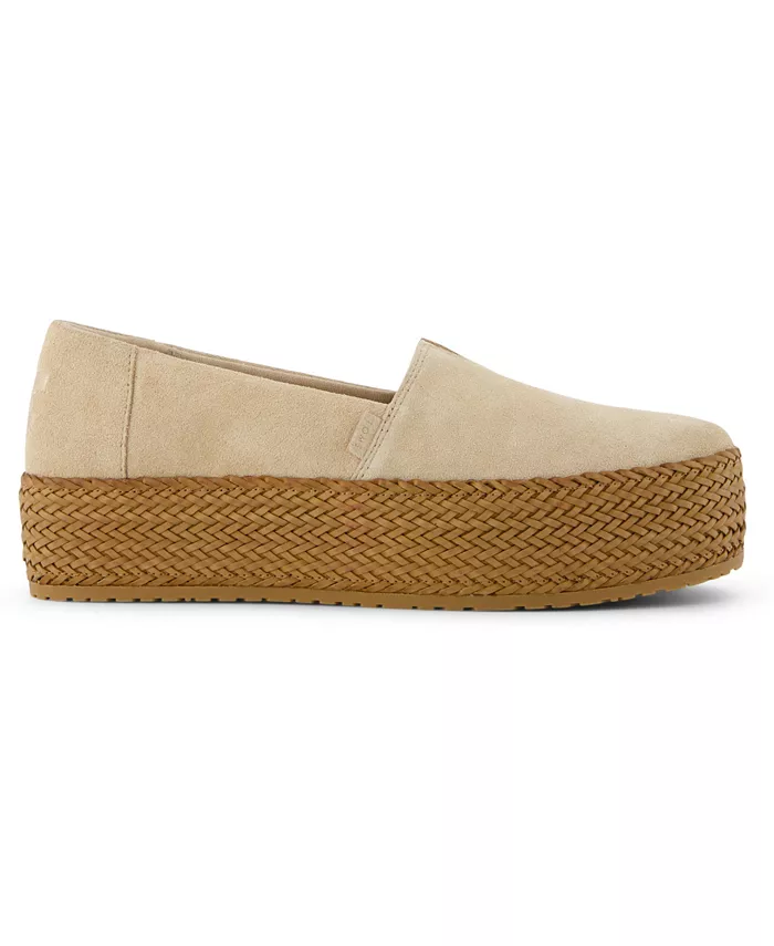 Женские эспадрильи Valencia Suede на платформе Toms, слоновая кость/кремовый — фото 2