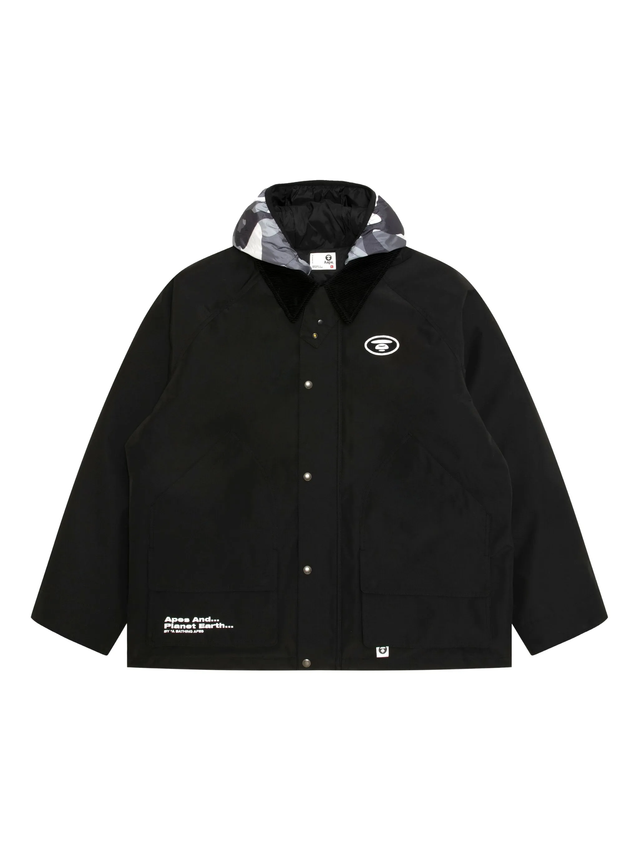 

Куртка с камуфляжным узором и капюшоном Aape By A Bathing Ape, черный