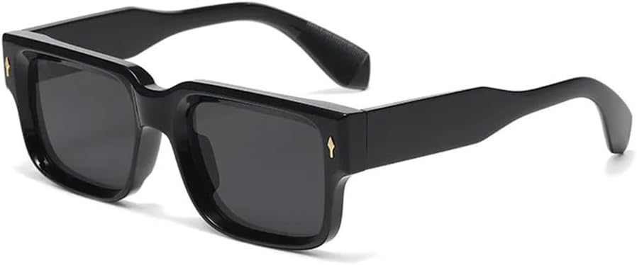 

Ретро квадратные солнцезащитные очки для женщин с леопардовым принтом и защитой от УФ-излучения UV400, модные заклепки, мужские прозрачные солнцезащитные очки с градиентным переходом цвета KTUCN, Black Black