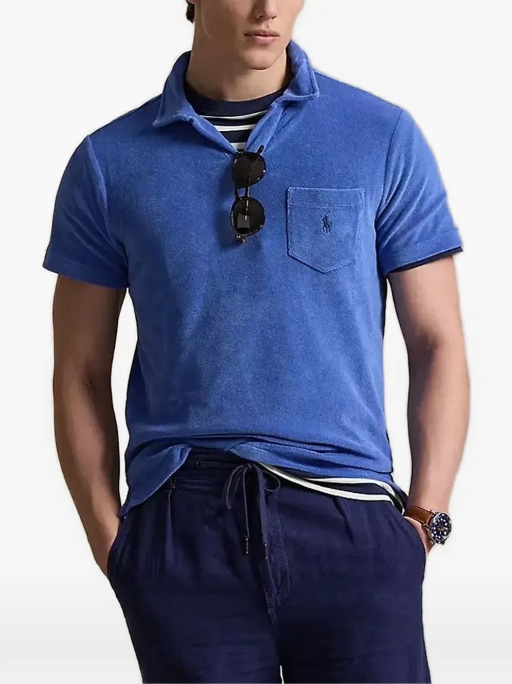 Футболка-поло с нагрудным карманом Polo Ralph Lauren, синий