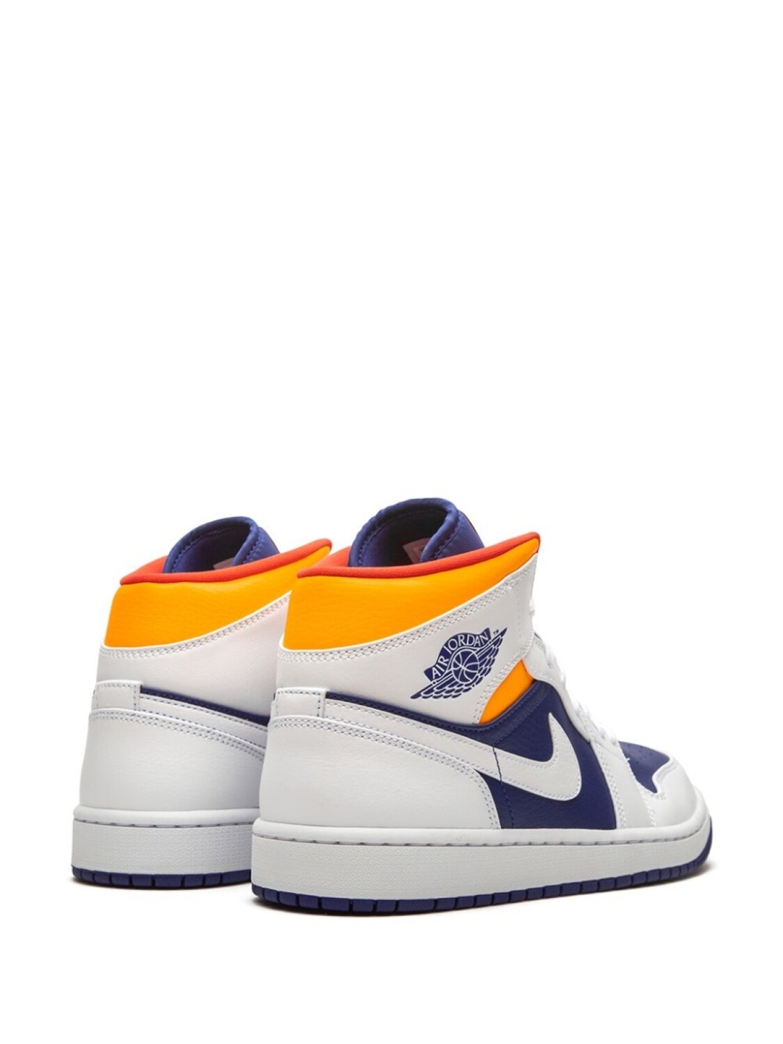 Кроссовки Jordan Air Jordan 1 Mid, синий/желтый/белый — фото 3