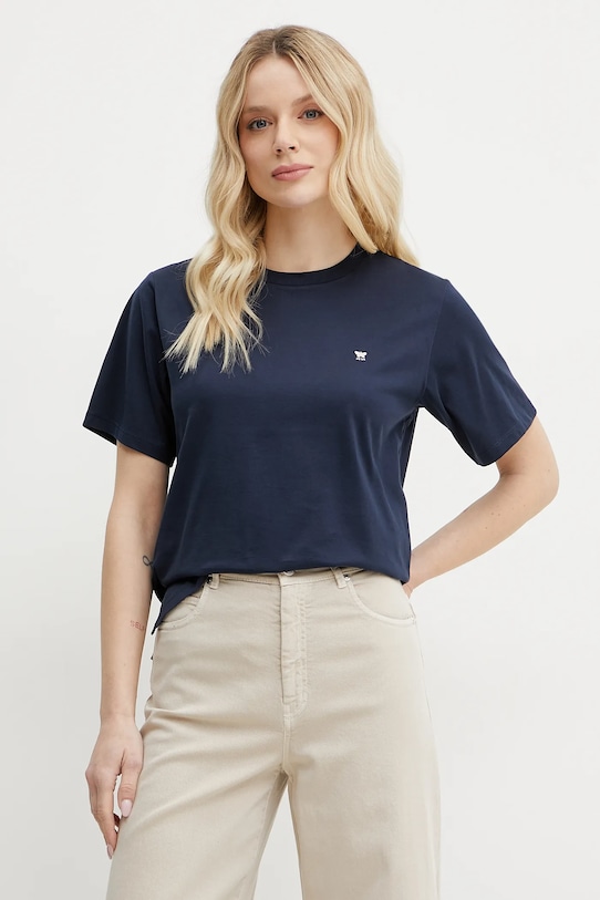 

Хлопковая футболка Weekend Max Mara, темно-синий