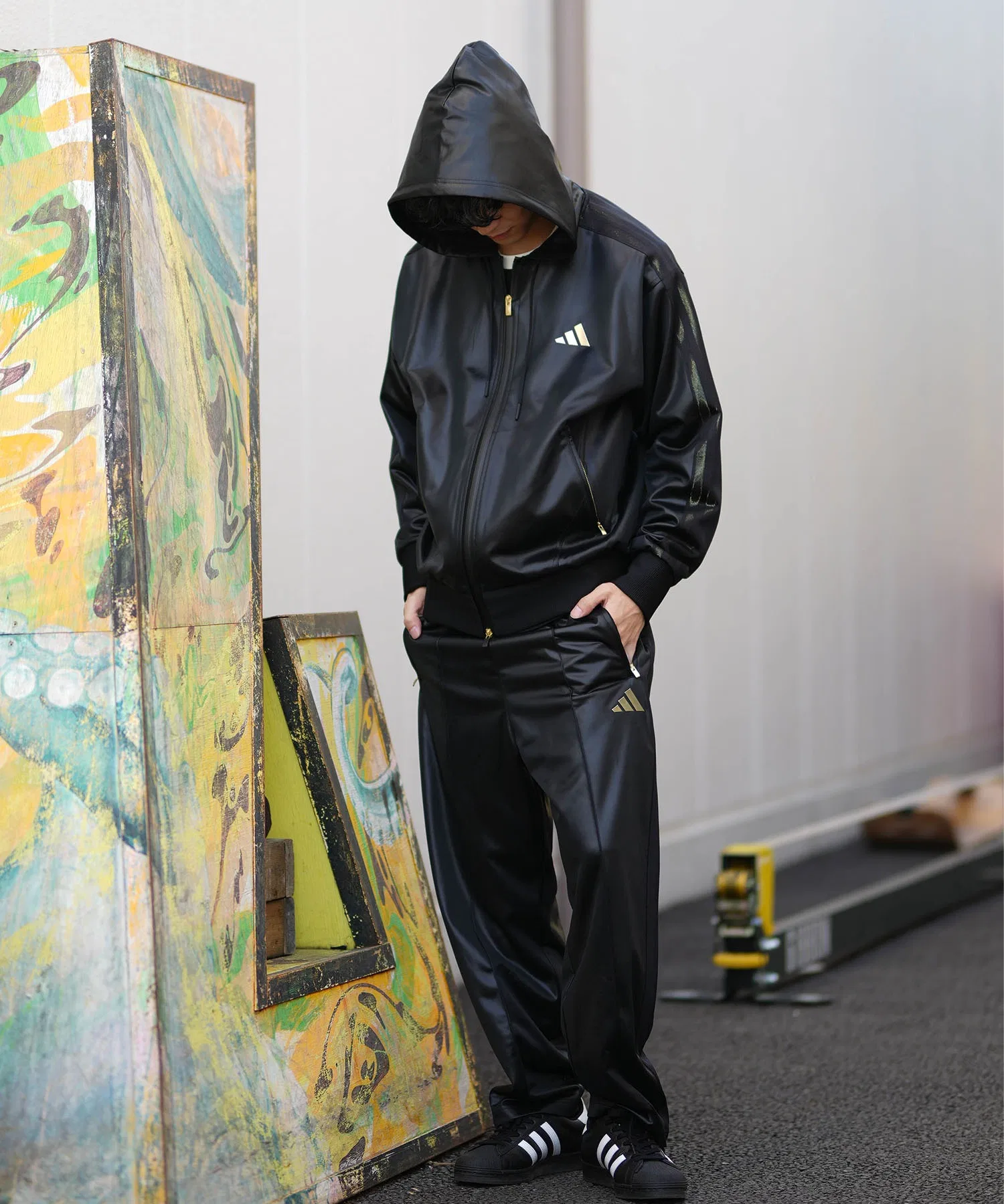 Толстовка adidas на молнии, золотистый цвет, свободный крой, спортивная куртка TV847 — фото 4