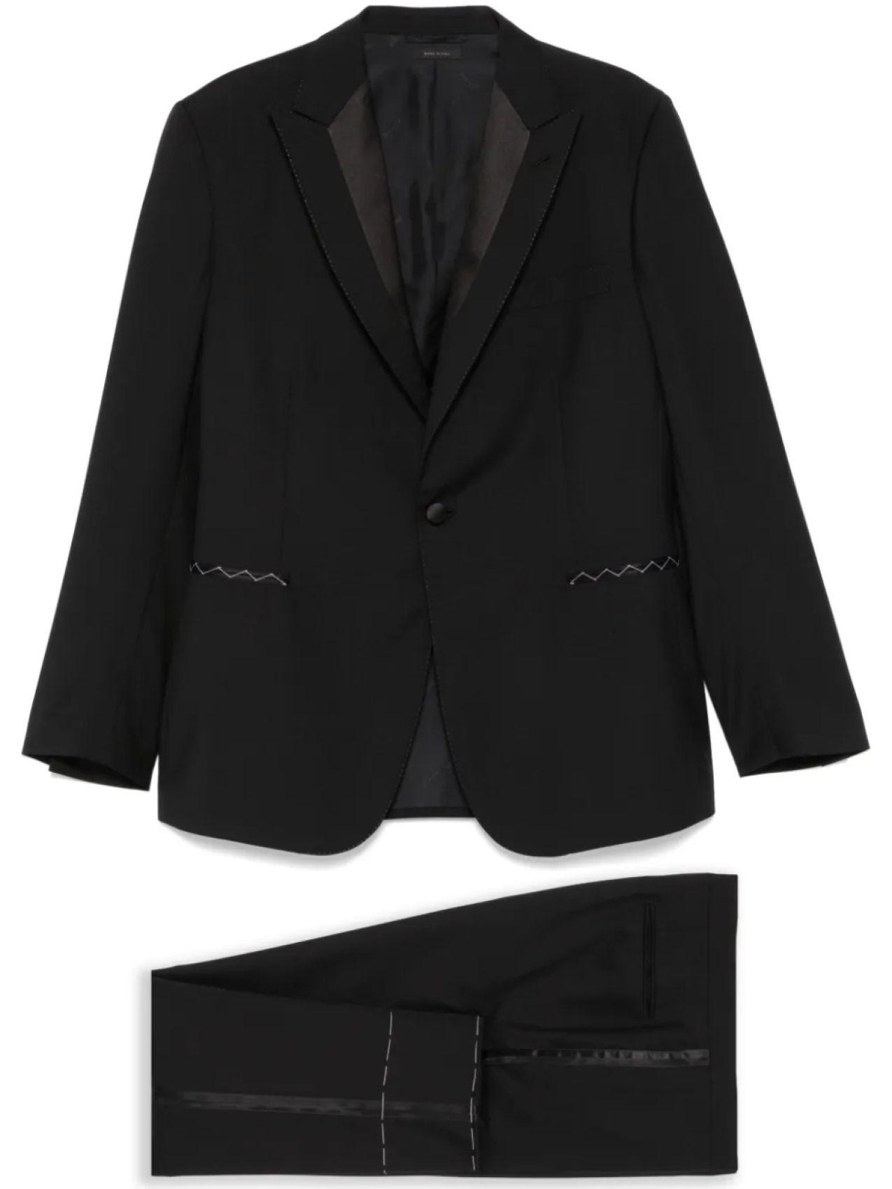 

Brioni костюм с атласной отделкой, черный