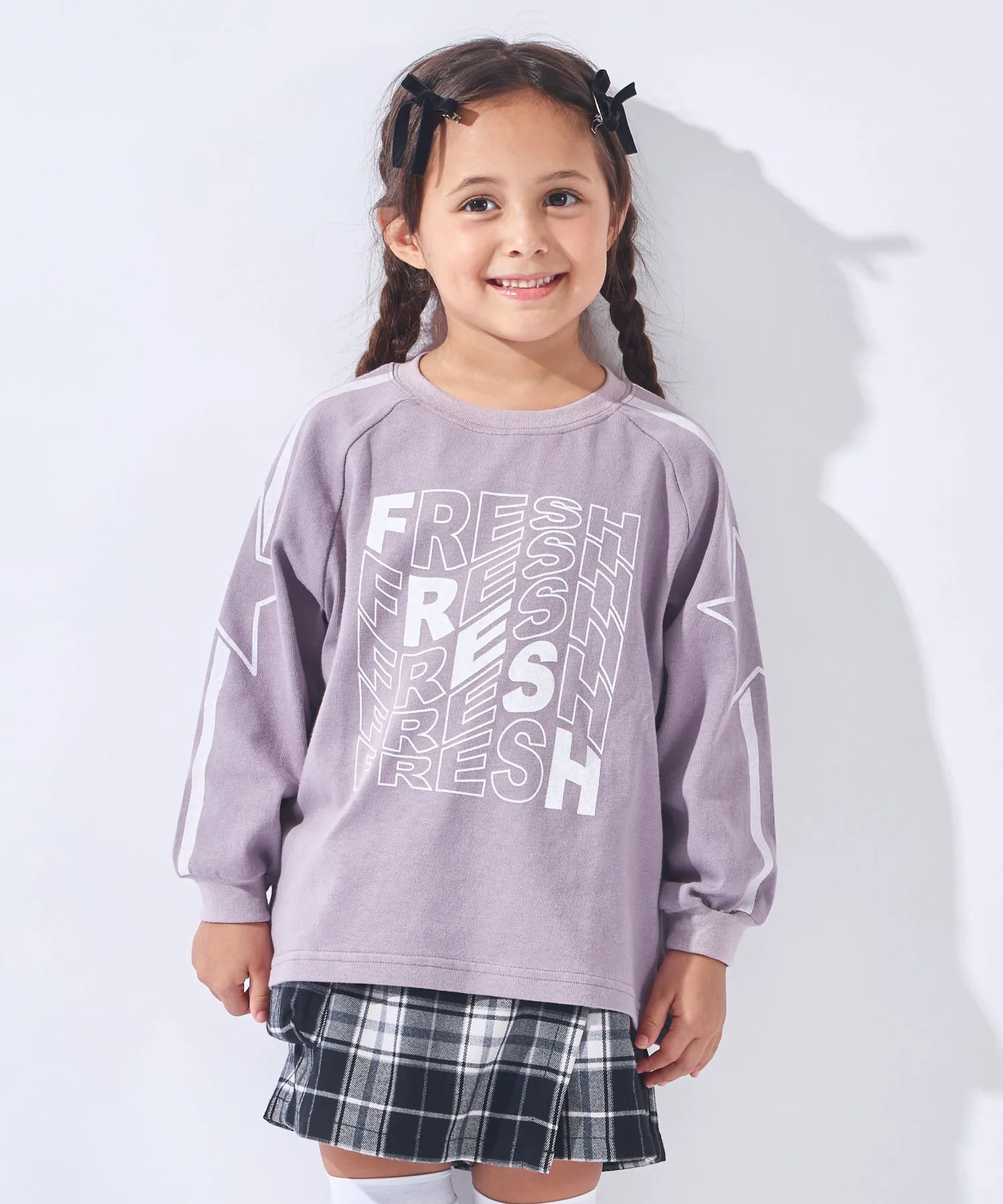 Футболка с принтом и рукавами реглан Ever Closet, Dark Purple