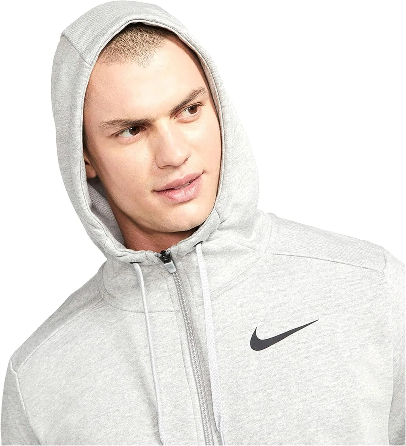 Худи Nike мужское, Grey (Dk Grey Heather/Black) — фото 3