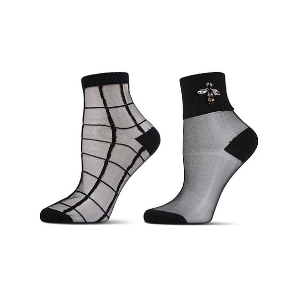 

Женские модные носочки 2 пары Memoi, Black Black