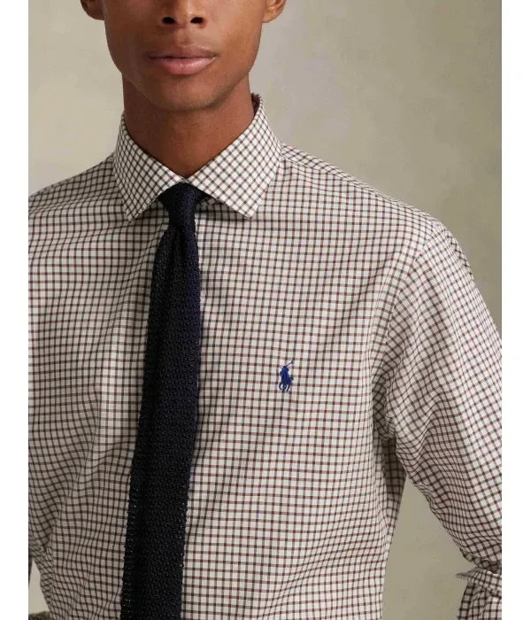 Рубашка custom fit Polo Ralph Lauren, коричневый — фото 4