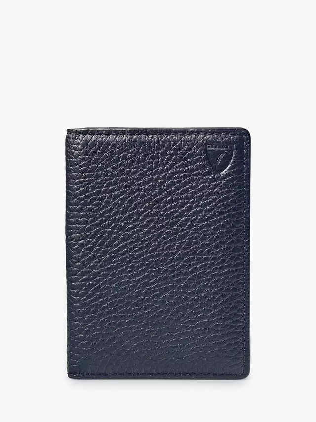 

Картхолдер Aspinal of London Double Fold Pebble Leather, темно-синий