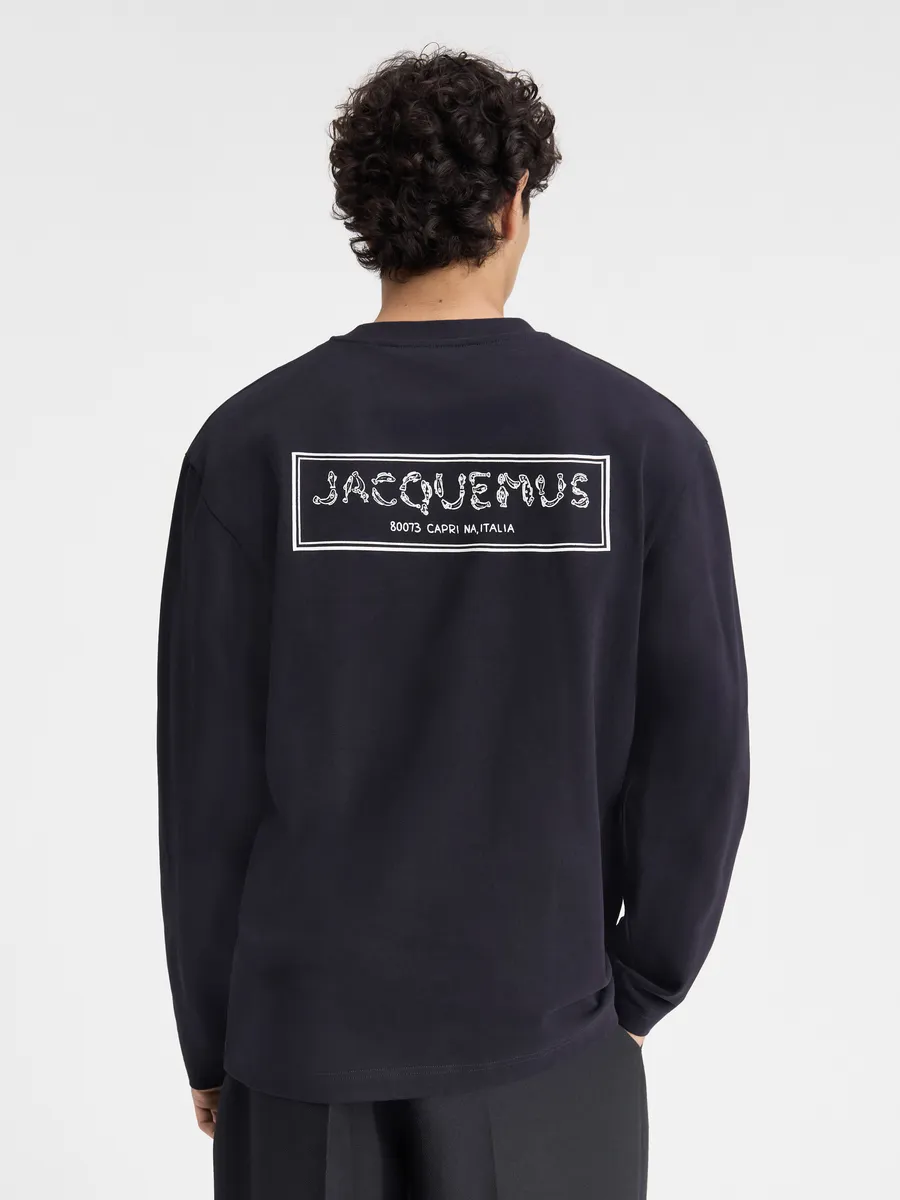 

Футболка с длинными рукавами и вышитым логотипом Fisherman Merù manches longues Jacquemus, темно-синий