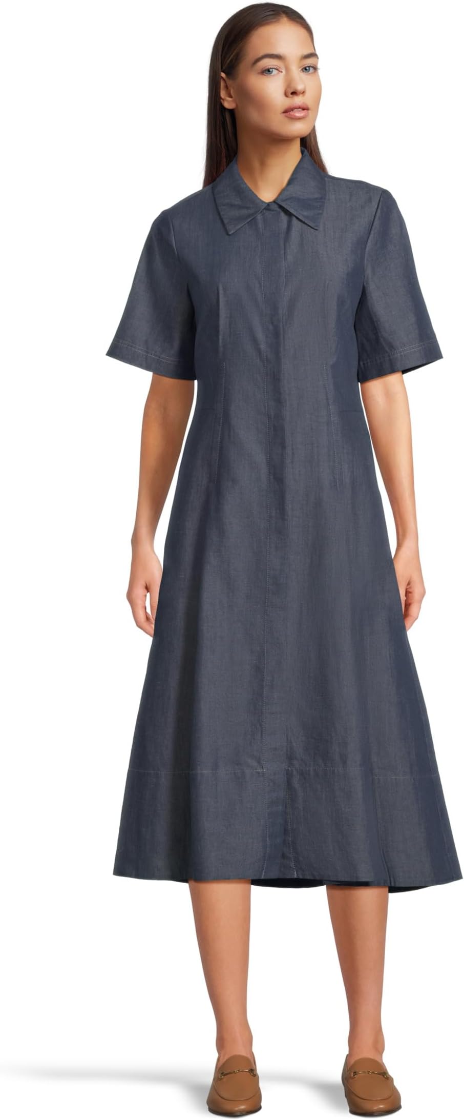 

Платье Vince Denim Short Sleeve Shirt Dress, цвет Deep Indigo