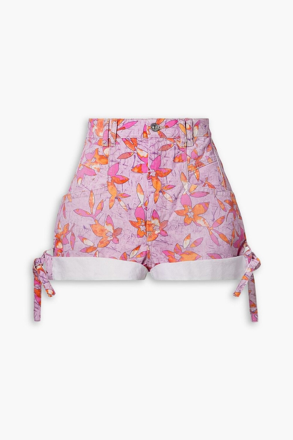 

Джинсовые шорты Naesqui с цветочным принтом и завязками ISABEL MARANT, розовый