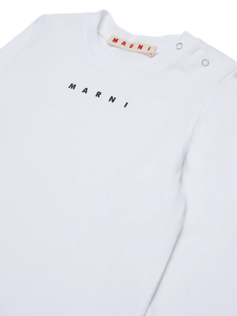 Футболка с длинными рукавами и логопринтом Marni Kids, белый — фото 3