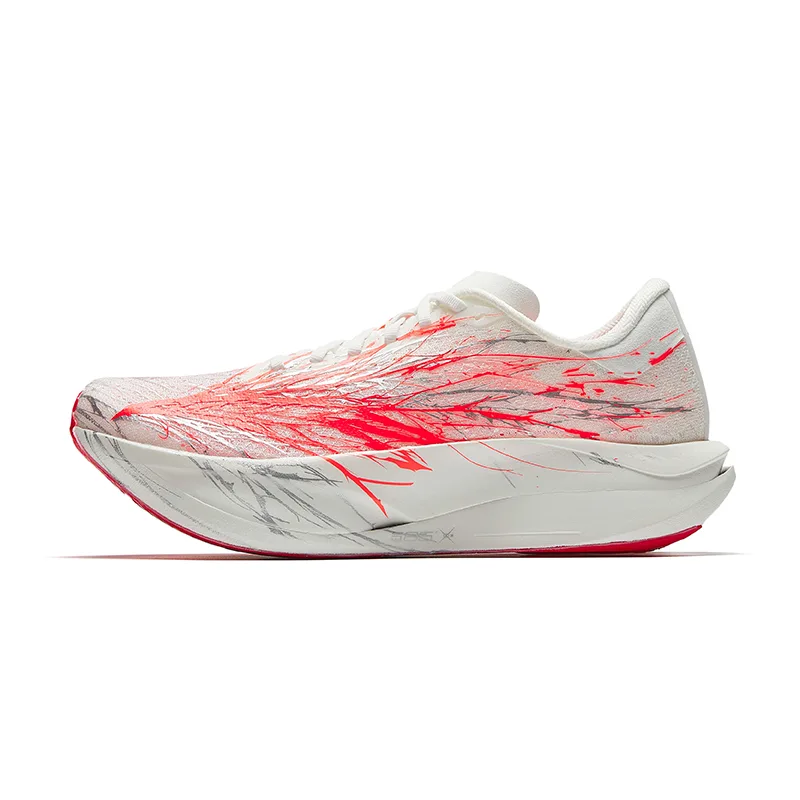 ANTA C202 7.0 Synthetic Leather Low top Running Shoes мужские Papyrus White/Neon Bright Dark Red/Silver