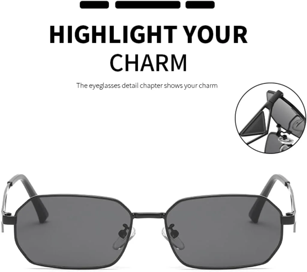 

Винтажные прямоугольные солнцезащитные очки для женщин в металлической оправе, мужские солнцезащитные очки с защитой от УФ-излучения (UV400) VFDHN, Gold Brown