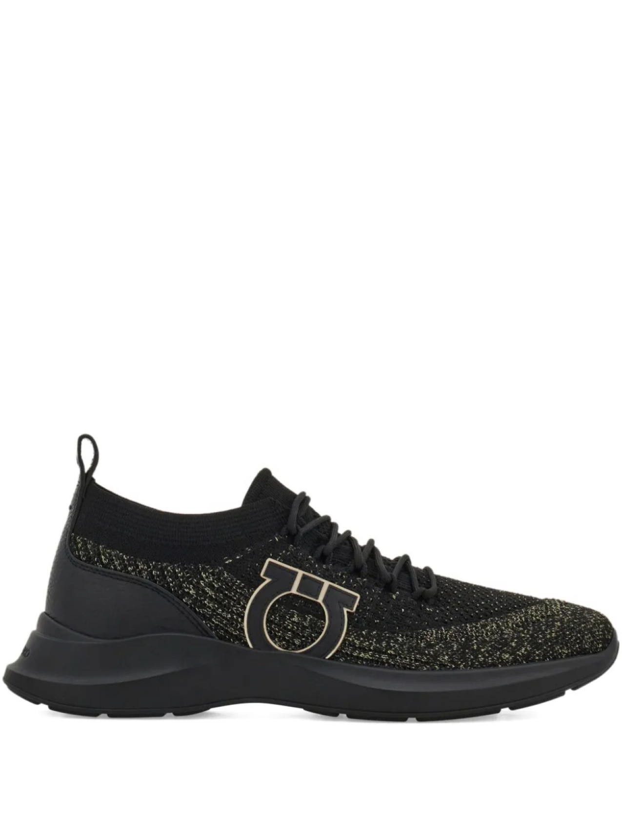 

Кроссовки Ferragamo с трикотажной отделкой Gancini, черный