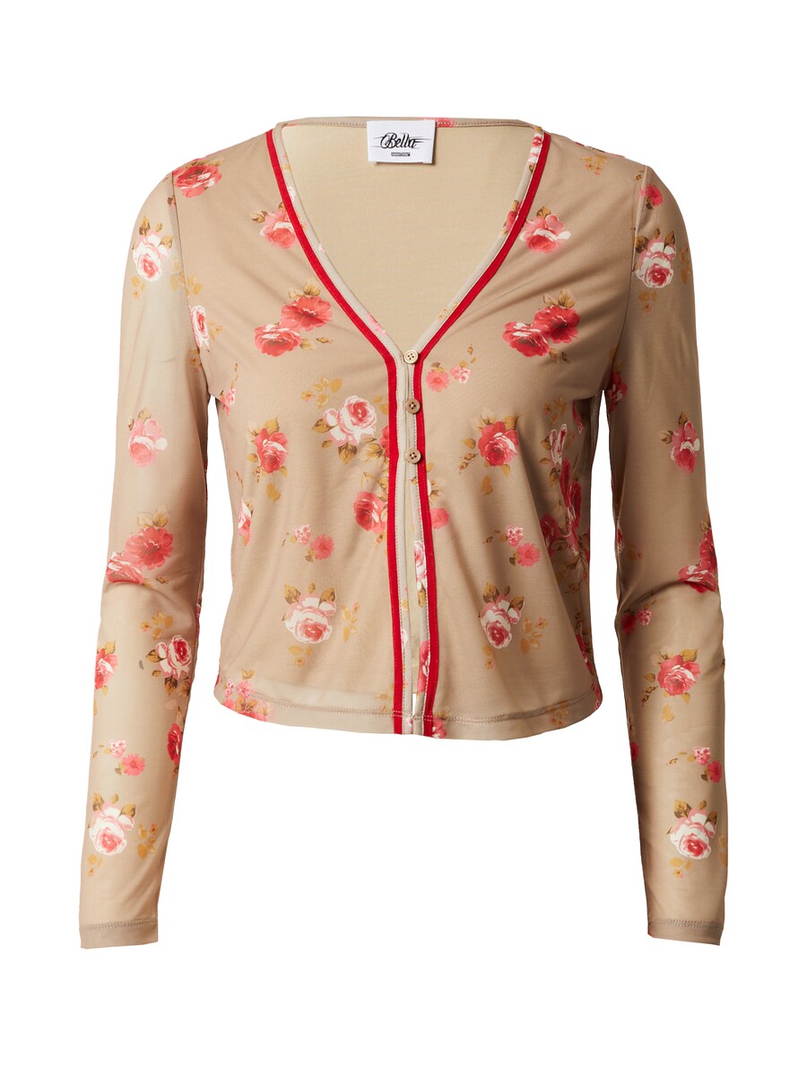 

Вязаный кардиган Bella x ABOUT YOU Knit Cardigan Sarah, цвет dark beige/red