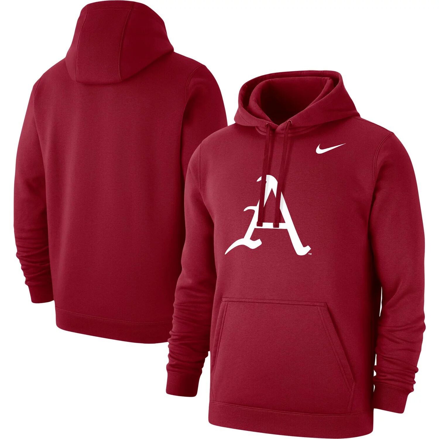 

Мужской пуловер с капюшоном Nike Cardinal Arkansas Razorbacks Alternate Logo Club