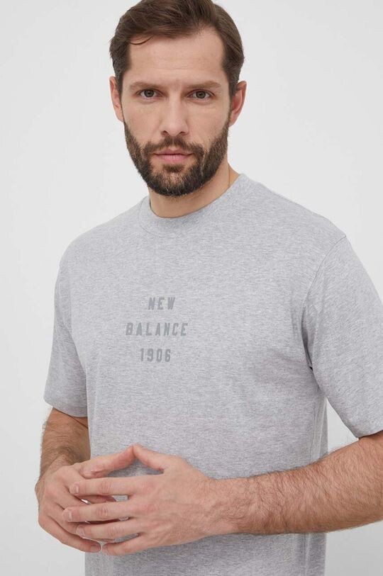 

Хлопковая футболка New Balance, серый