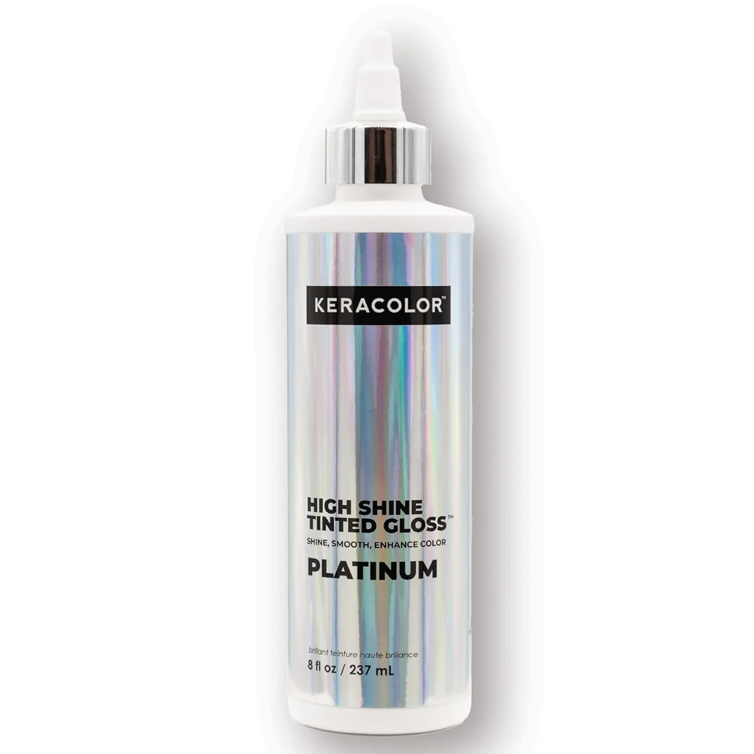 Keracolor High Shine Tinted Hair Gloss, In-Shower Hair Glaze, Sheer Color-Enhancing Glossing Treatment, Platinum, 8 Fl Oz, Platinum