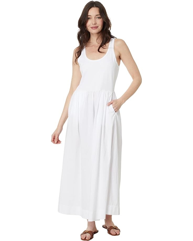 

Платье Lilla P Mixed Media Maxi, белый