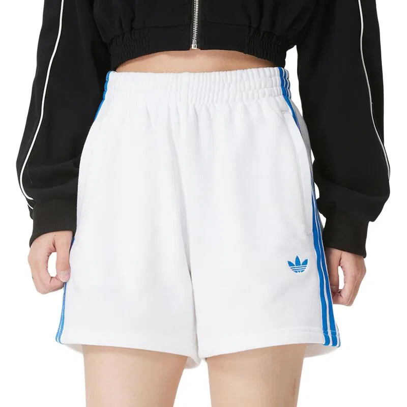 Женские спортивные шорты Adicolor Adidas Originals, White/Blue — фото 4