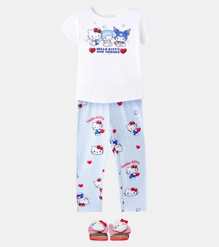 Комплект из футболки и леггинсов Hello Kitty Monnalisa, белый — фото 2