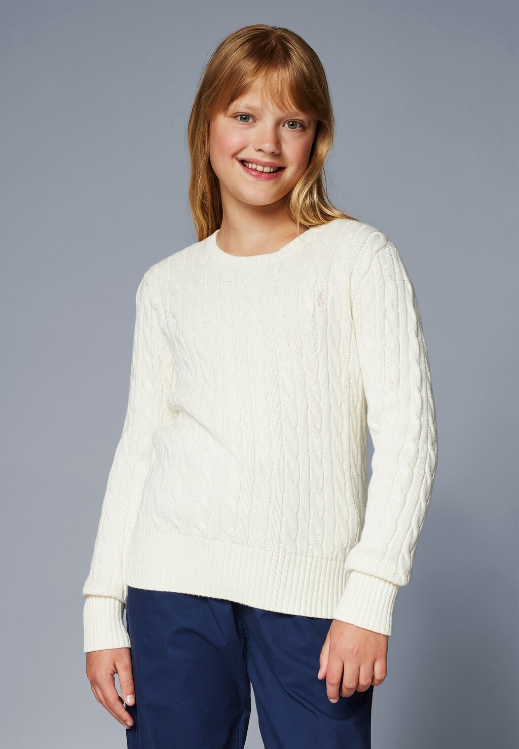 

Вязаный свитер CABLE-KNIT COTTON JUMPER Ralph Lauren, белый