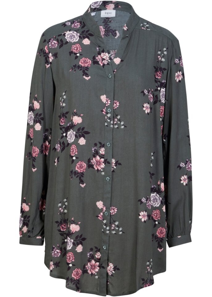

Длинная блузка длинные рукава широкий крой Bpc Bonprix Collection, зеленый