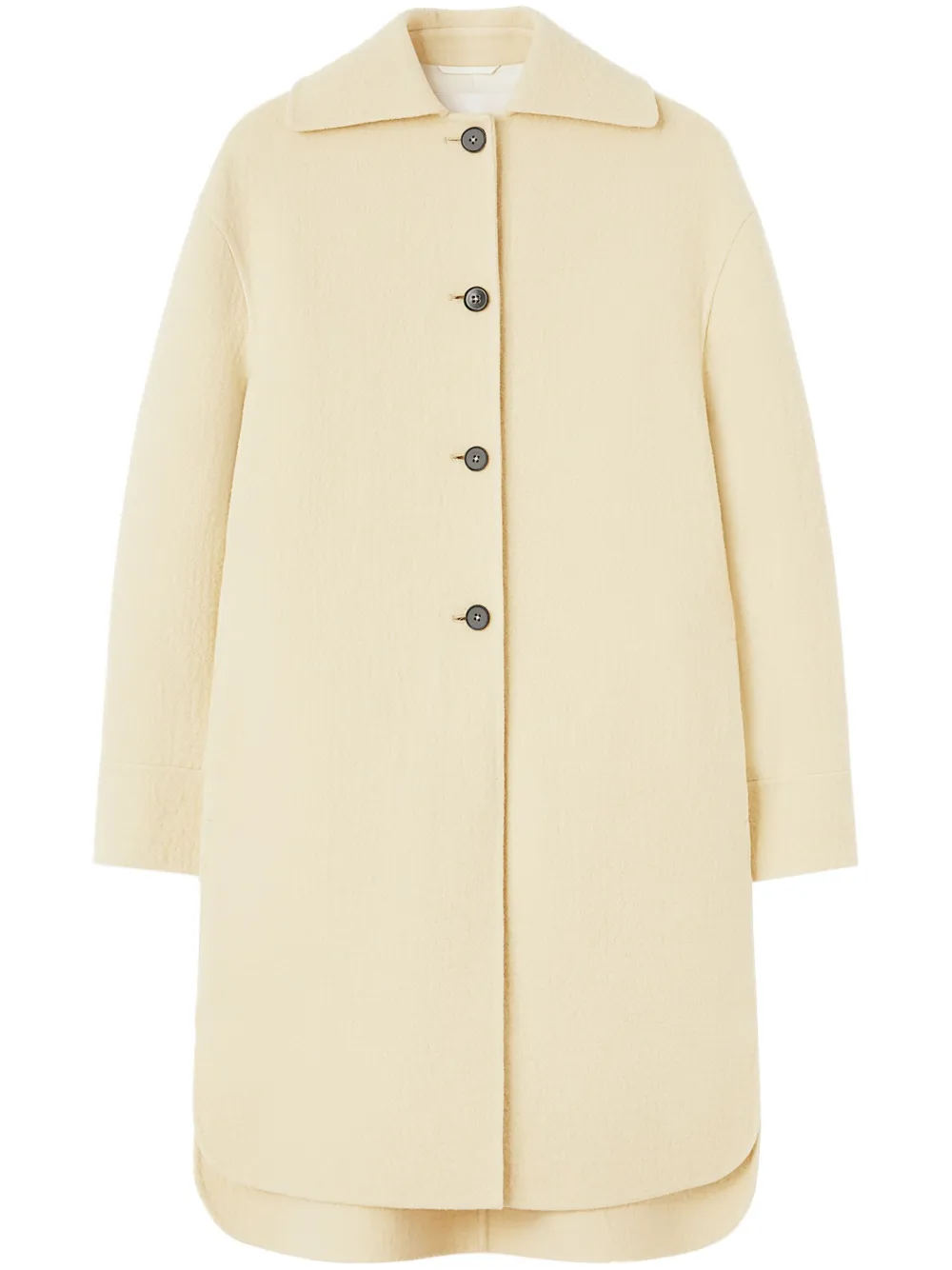 

Однобортное пальто из необработанной шерсти JIL SANDER, нейтральный