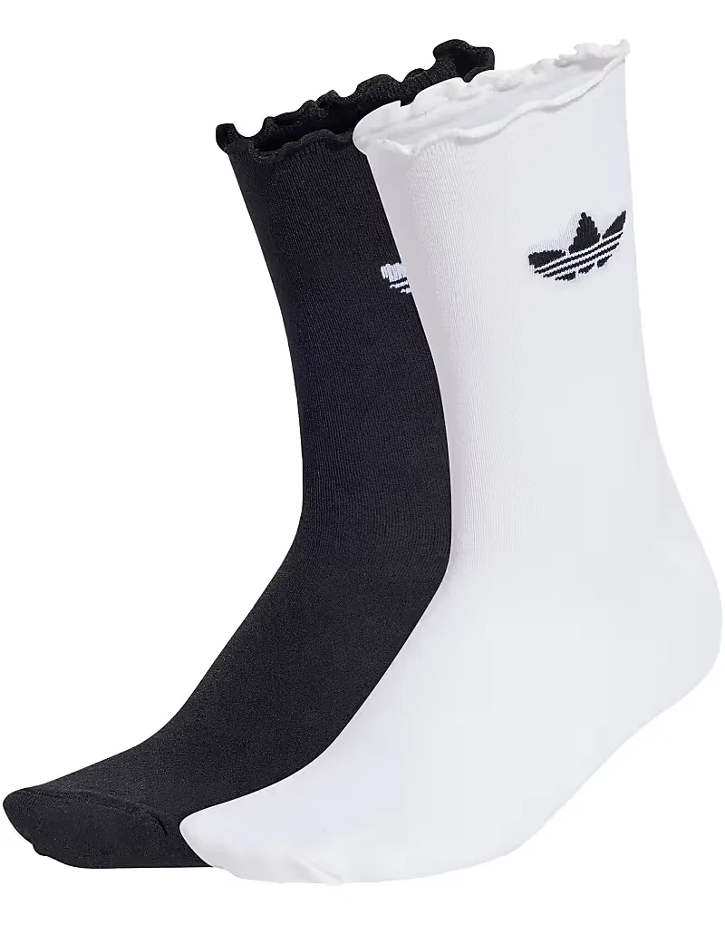 Комплект из двух пар носков Adidas Originals с оборками, бело-черный — фото 2
