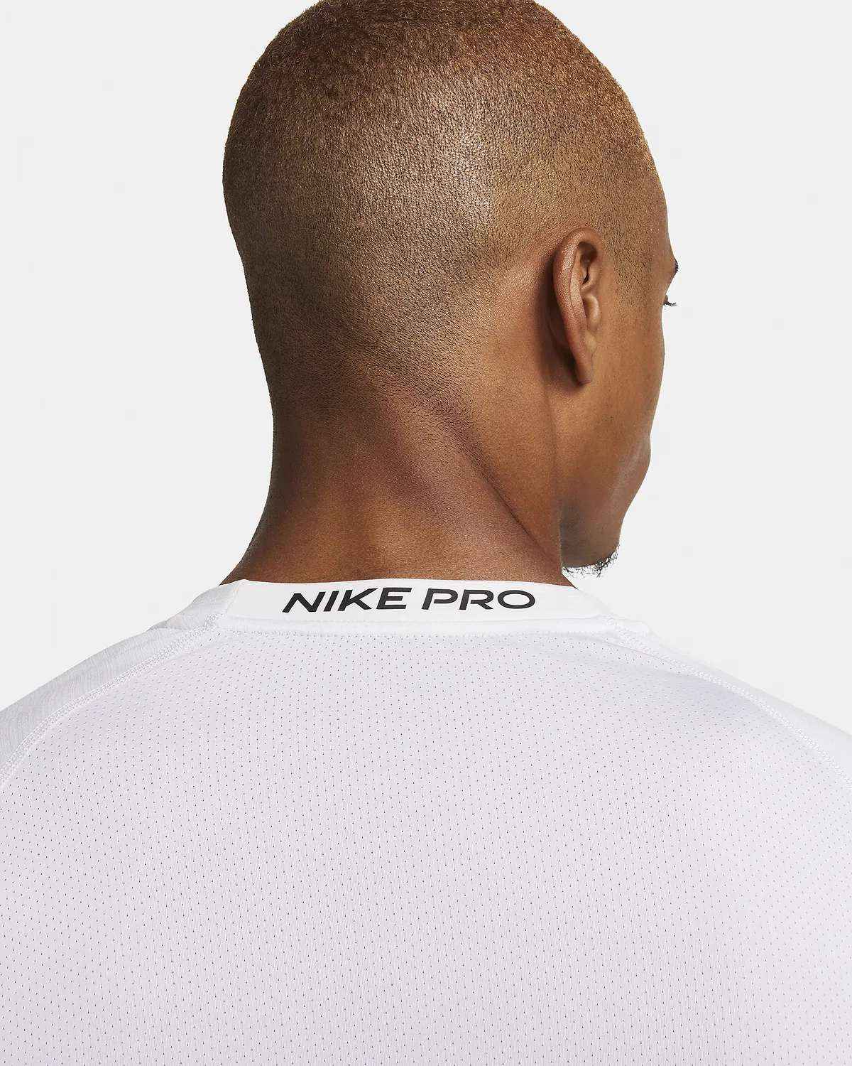 Мужская длинная футболка Nike Pro Warm, White/Black — фото 4