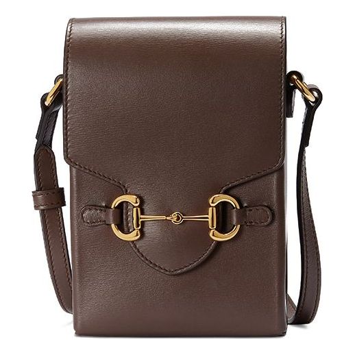 

Сумка button1955 seriesclutch single shoulder bag mini brown Gucci, коричневый