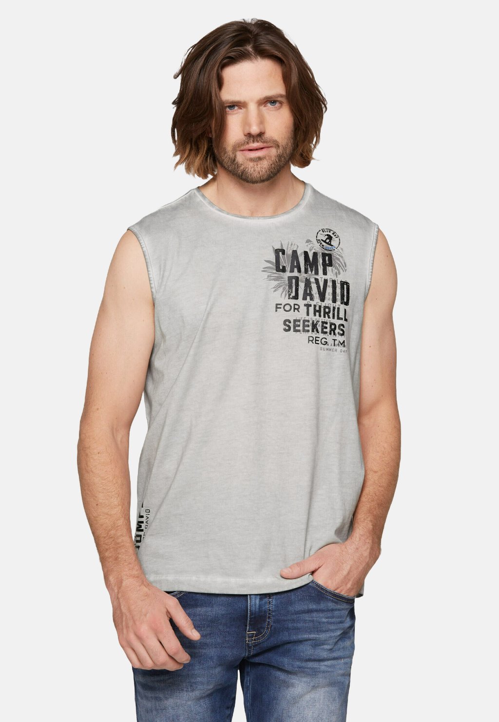 

Майка MIT LABEL PRINTS Camp David, серый