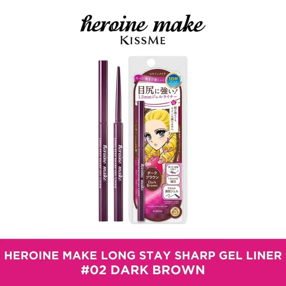 Гелевый карандаш для глаз HEROINE MAKE Long Stay Sharp Gel Liner 02 Dark Brown Heroine Make — фото 2