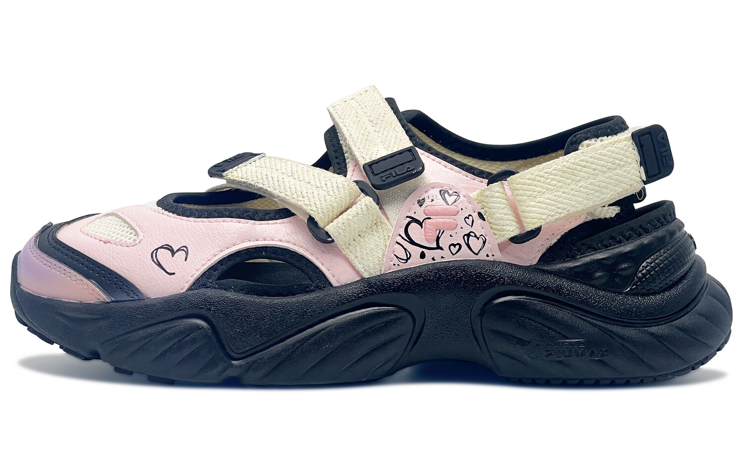 

Пляжные сандалии Conch женские черные/розовые Fila Fusion