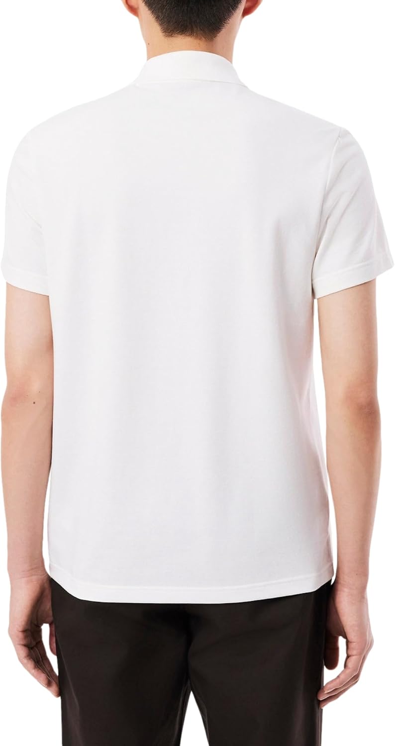 Мужская поло Lacoste Regular Fit из хлопкового микса, White — фото 3